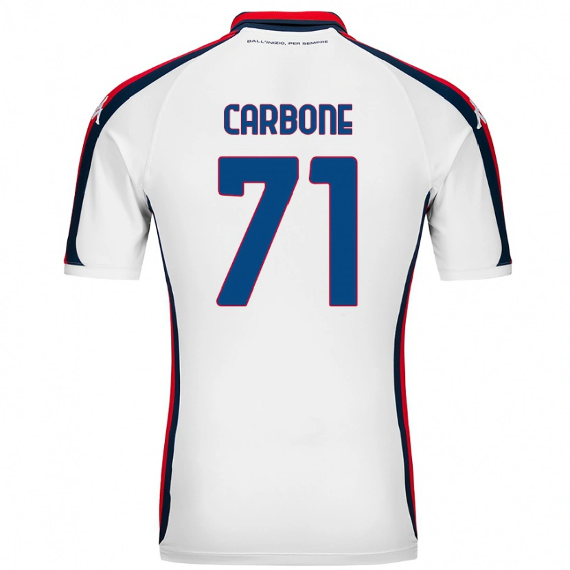 Danxen Børn Filippo Carbone #71 Hvid Udebane Spillertrøjer 2024/25 Trøje T-Shirt