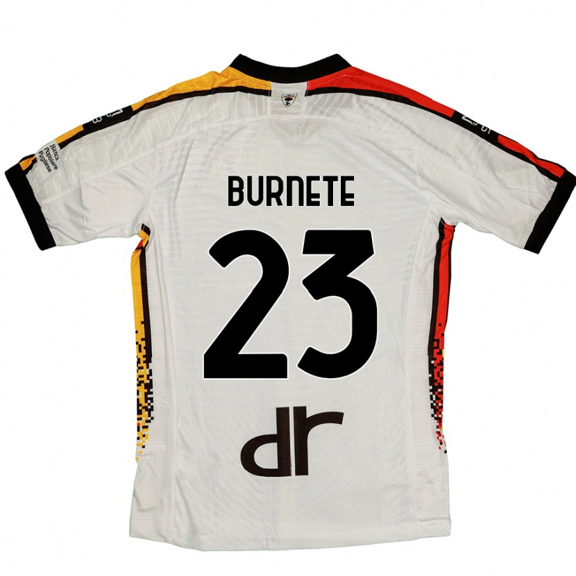 Danxen Børn Rareș Burnete #23 Hvid Sort Udebane Spillertrøjer 2024/25 Trøje T-Shirt
