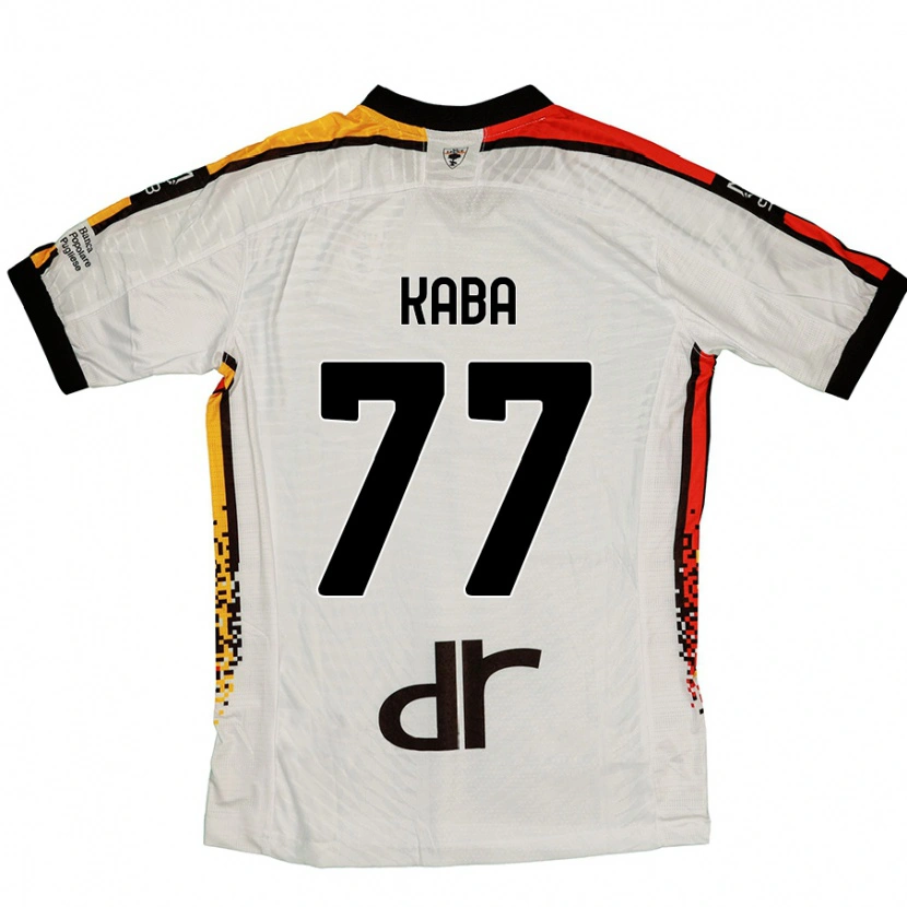 Danxen Børn Mohamed Kaba #77 Hvid Sort Udebane Spillertrøjer 2024/25 Trøje T-Shirt