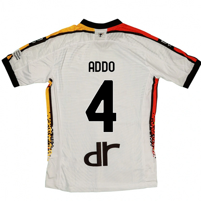 Danxen Børn Vernon Addo #4 Hvid Sort Udebane Spillertrøjer 2024/25 Trøje T-Shirt