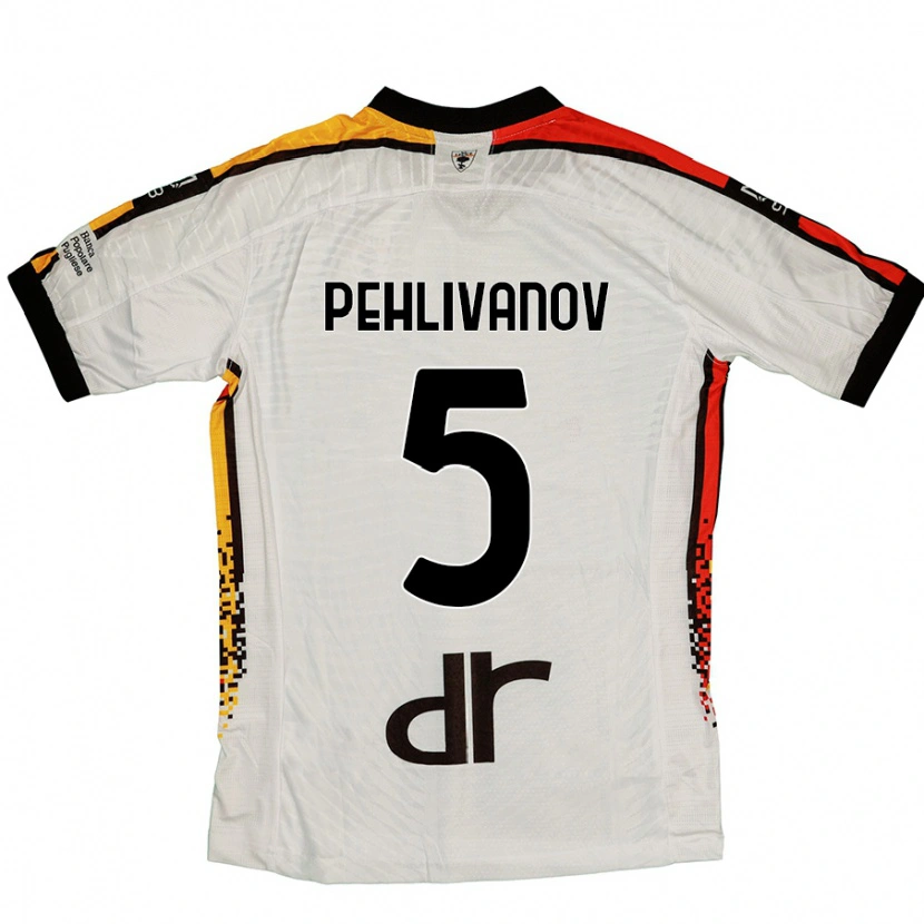 Danxen Børn Cristian Pehlivanov #5 Hvid Sort Udebane Spillertrøjer 2024/25 Trøje T-Shirt