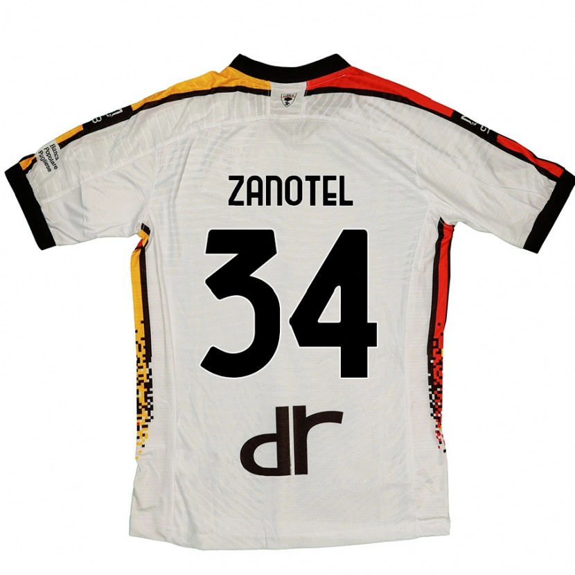 Danxen Børn Giovanni Zanotel #34 Hvid Sort Udebane Spillertrøjer 2024/25 Trøje T-Shirt