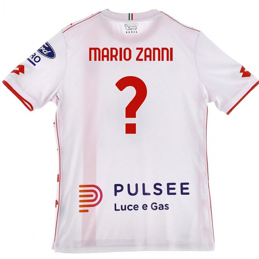 Danxen Børn Mario Zanni #0 Hvid Rød Udebane Spillertrøjer 2024/25 Trøje T-Shirt