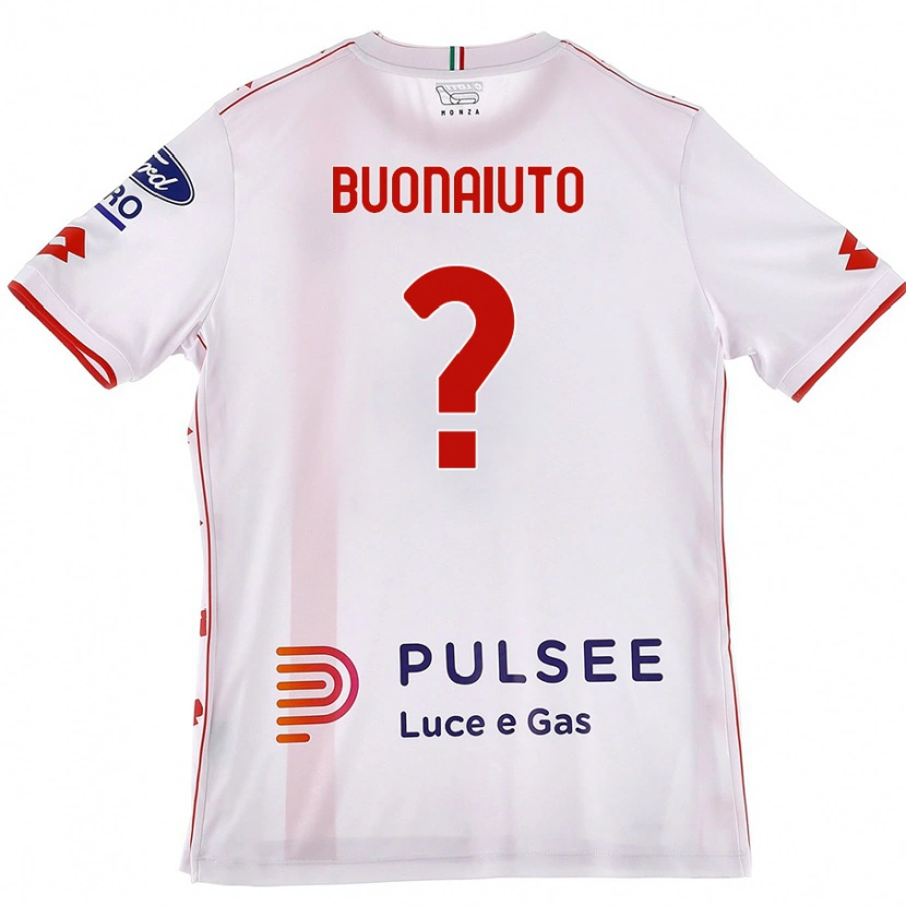 Danxen Børn Marco Buonaiuto #0 Hvid Rød Udebane Spillertrøjer 2024/25 Trøje T-Shirt