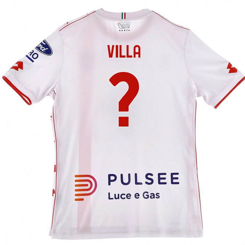 Danxen Børn Manuel Villa #0 Hvid Rød Udebane Spillertrøjer 2024/25 Trøje T-Shirt