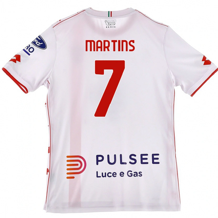 Danxen Børn Kevin Martins #7 Hvid Rød Udebane Spillertrøjer 2024/25 Trøje T-Shirt