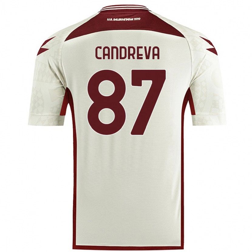 Danxen Børn Antonio Candreva #87 Creme Farve Udebane Spillertrøjer 2024/25 Trøje T-Shirt