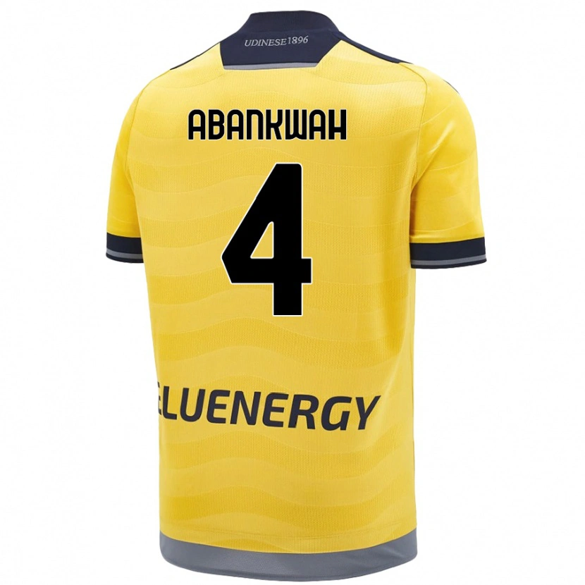 Danxen Børn James Abankwah #4 Gylden Udebane Spillertrøjer 2024/25 Trøje T-Shirt