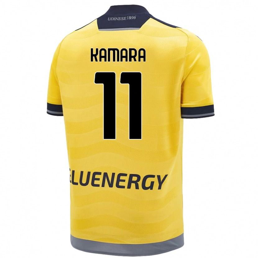 Danxen Børn Hassane Kamara #11 Gylden Udebane Spillertrøjer 2024/25 Trøje T-Shirt