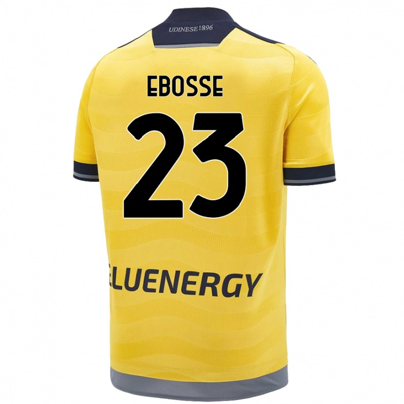 Danxen Børn Enzo Ebosse #23 Gylden Udebane Spillertrøjer 2024/25 Trøje T-Shirt