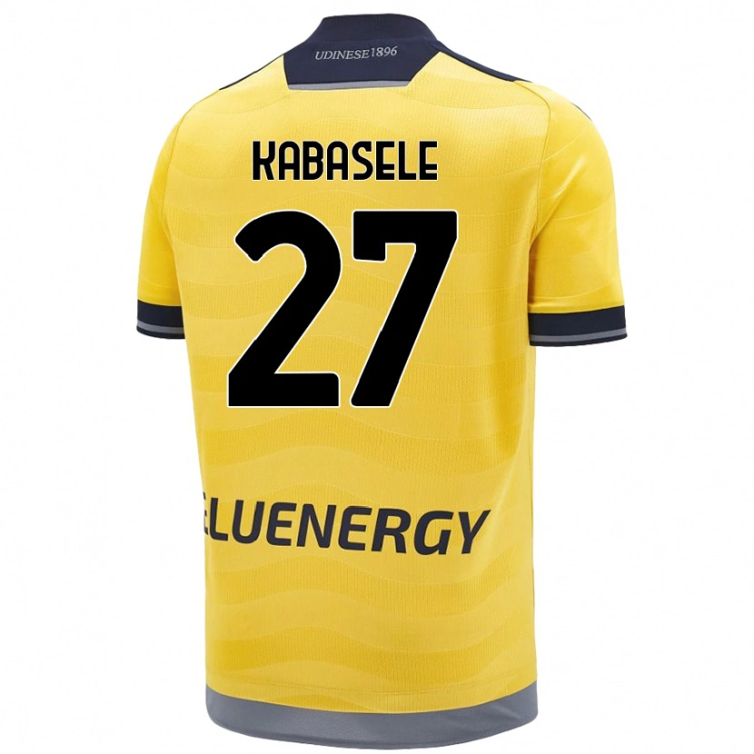 Danxen Børn Christian Kabasele #27 Gylden Udebane Spillertrøjer 2024/25 Trøje T-Shirt