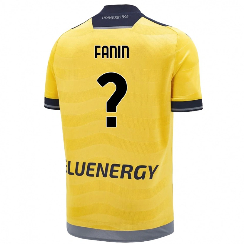 Danxen Børn Alessandro Fanin #0 Gylden Udebane Spillertrøjer 2024/25 Trøje T-Shirt