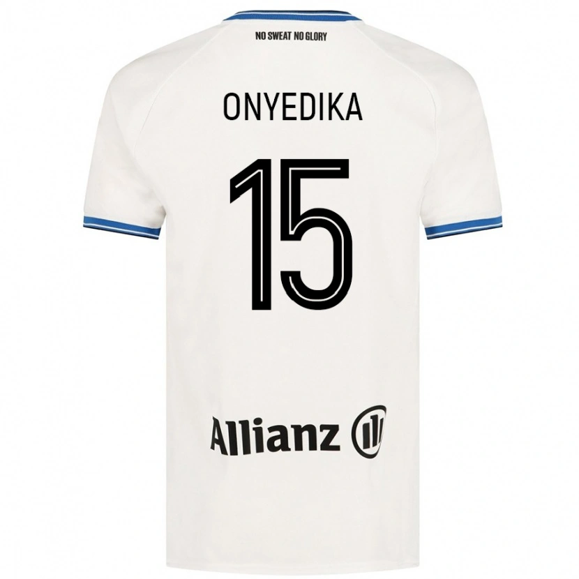 Danxen Børn Raphael Onyedika #15 Hvid Udebane Spillertrøjer 2024/25 Trøje T-Shirt