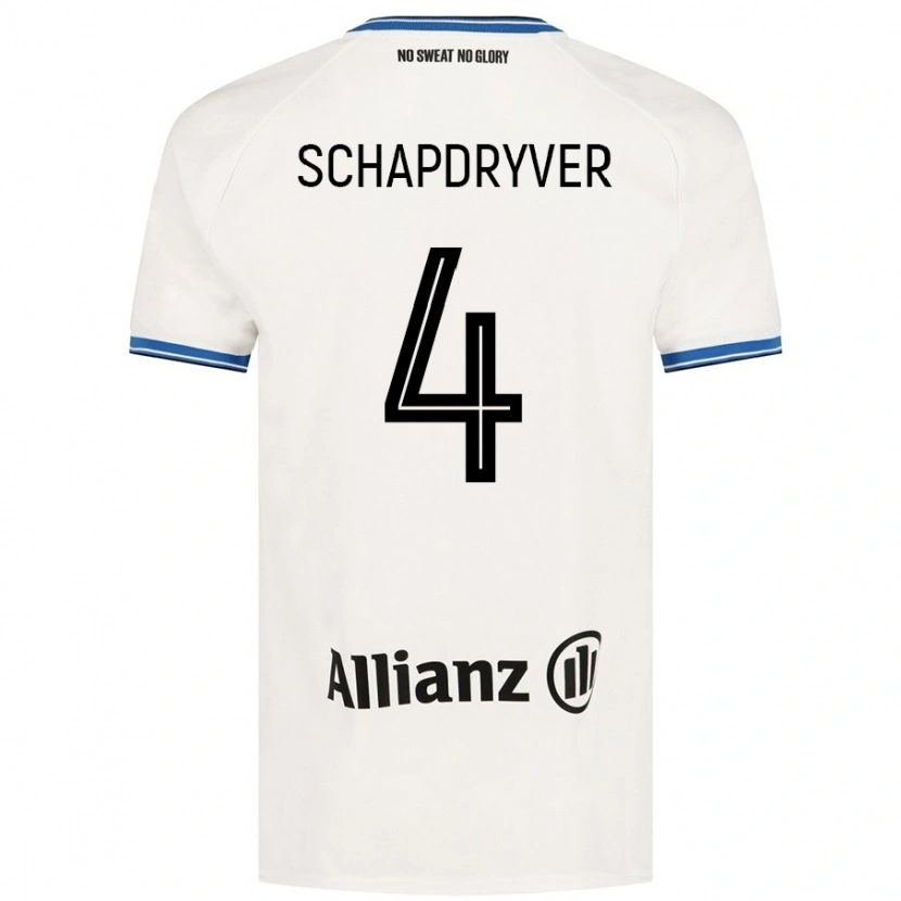 Danxen Børn Emely Schapdryver #4 Hvid Udebane Spillertrøjer 2024/25 Trøje T-Shirt