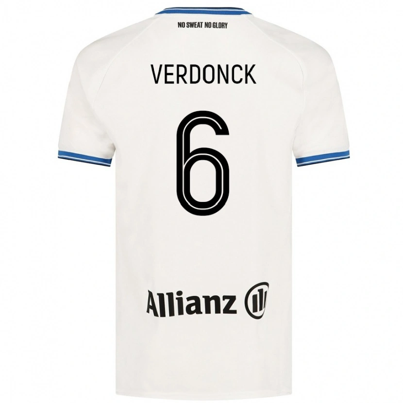 Danxen Børn Saar Verdonck #6 Hvid Udebane Spillertrøjer 2024/25 Trøje T-Shirt