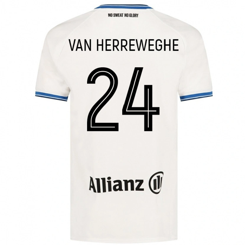 Danxen Børn Febe Van Herreweghe #24 Hvid Udebane Spillertrøjer 2024/25 Trøje T-Shirt