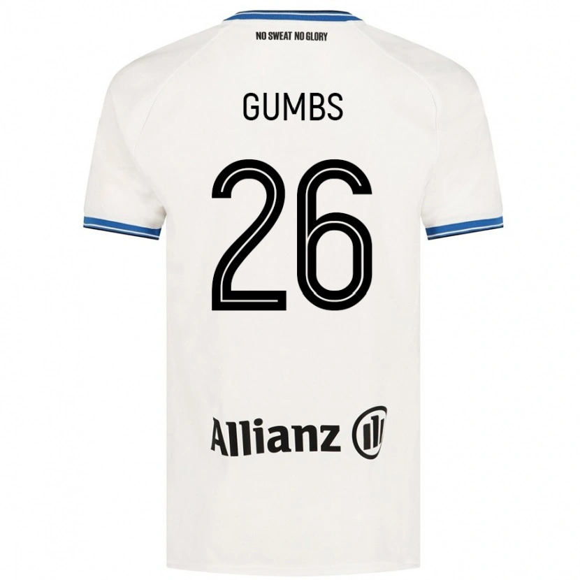 Danxen Børn Aisse Gumbs #26 Hvid Udebane Spillertrøjer 2024/25 Trøje T-Shirt