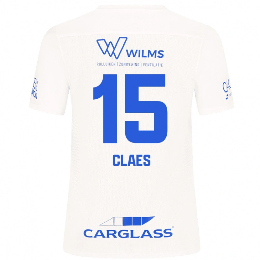 Danxen Børn Thomas Claes #15 Hvid Udebane Spillertrøjer 2024/25 Trøje T-Shirt