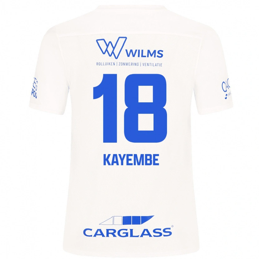 Danxen Børn Joris Kayembe #18 Hvid Udebane Spillertrøjer 2024/25 Trøje T-Shirt