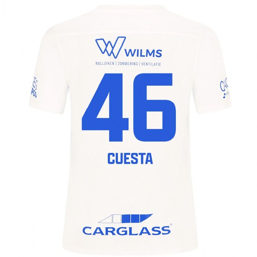 Danxen Børn Carlos Cuesta #46 Hvid Udebane Spillertrøjer 2024/25 Trøje T-Shirt