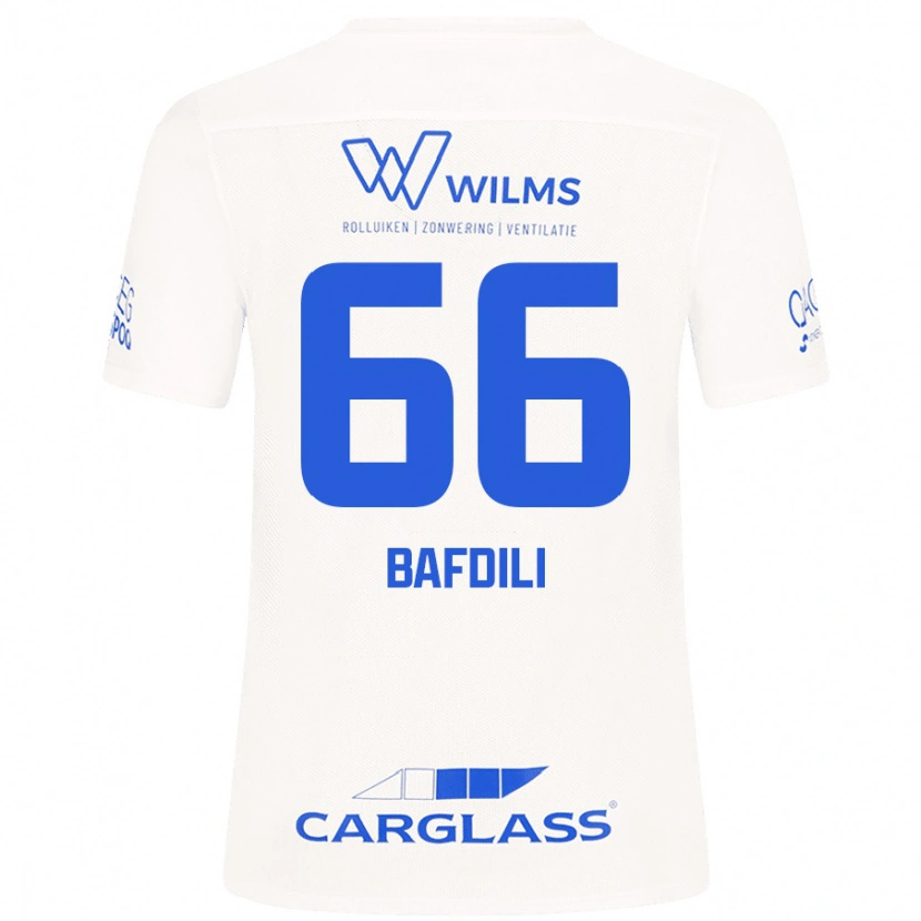 Danxen Børn Zaïd Bafdili #66 Hvid Udebane Spillertrøjer 2024/25 Trøje T-Shirt