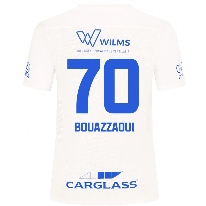 Danxen Børn Ilyas Bouazzaoui #70 Hvid Udebane Spillertrøjer 2024/25 Trøje T-Shirt