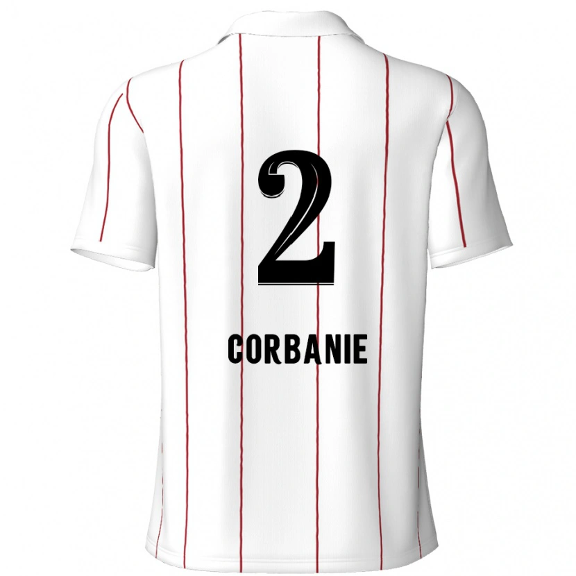 Danxen Børn Kobe Corbanie #2 Hvid Sort Udebane Spillertrøjer 2024/25 Trøje T-Shirt