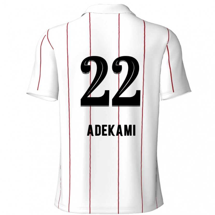 Danxen Børn Farouck Adekami #22 Hvid Sort Udebane Spillertrøjer 2024/25 Trøje T-Shirt