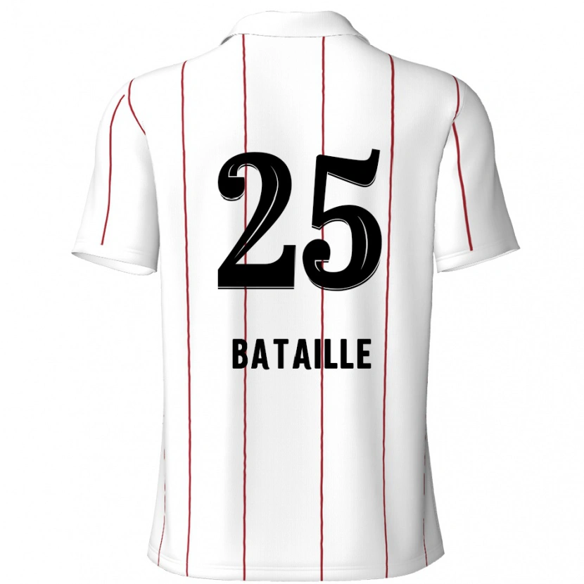 Danxen Børn Jelle Bataille #25 Hvid Sort Udebane Spillertrøjer 2024/25 Trøje T-Shirt