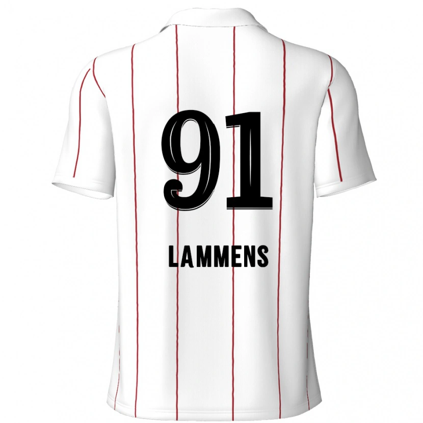 Danxen Børn Senne Lammens #91 Hvid Sort Udebane Spillertrøjer 2024/25 Trøje T-Shirt