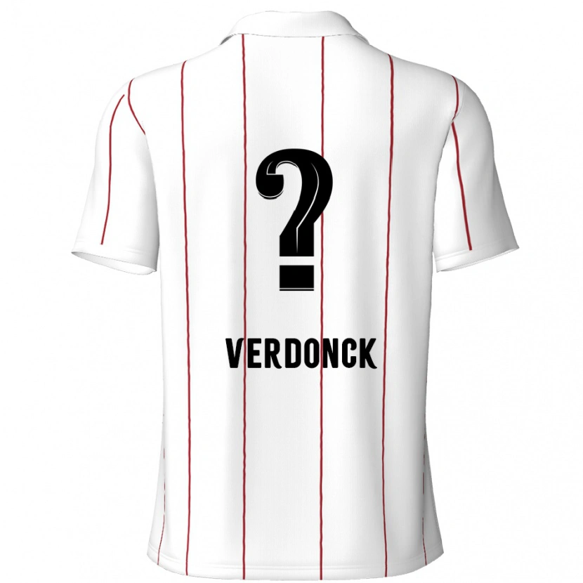 Danxen Børn Dries Verdonck #0 Hvid Sort Udebane Spillertrøjer 2024/25 Trøje T-Shirt