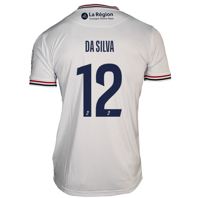 Danxen Børn Damien Da Silva #12 Hvid Udebane Spillertrøjer 2024/25 Trøje T-Shirt
