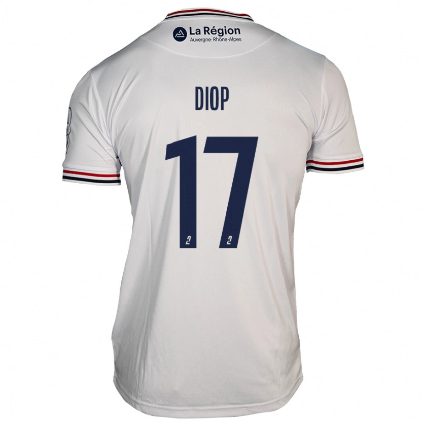 Danxen Børn Ousmane Diop #17 Hvid Udebane Spillertrøjer 2024/25 Trøje T-Shirt