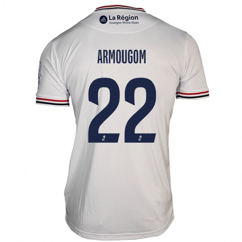 Danxen Børn Yoël Armougom #22 Hvid Udebane Spillertrøjer 2024/25 Trøje T-Shirt