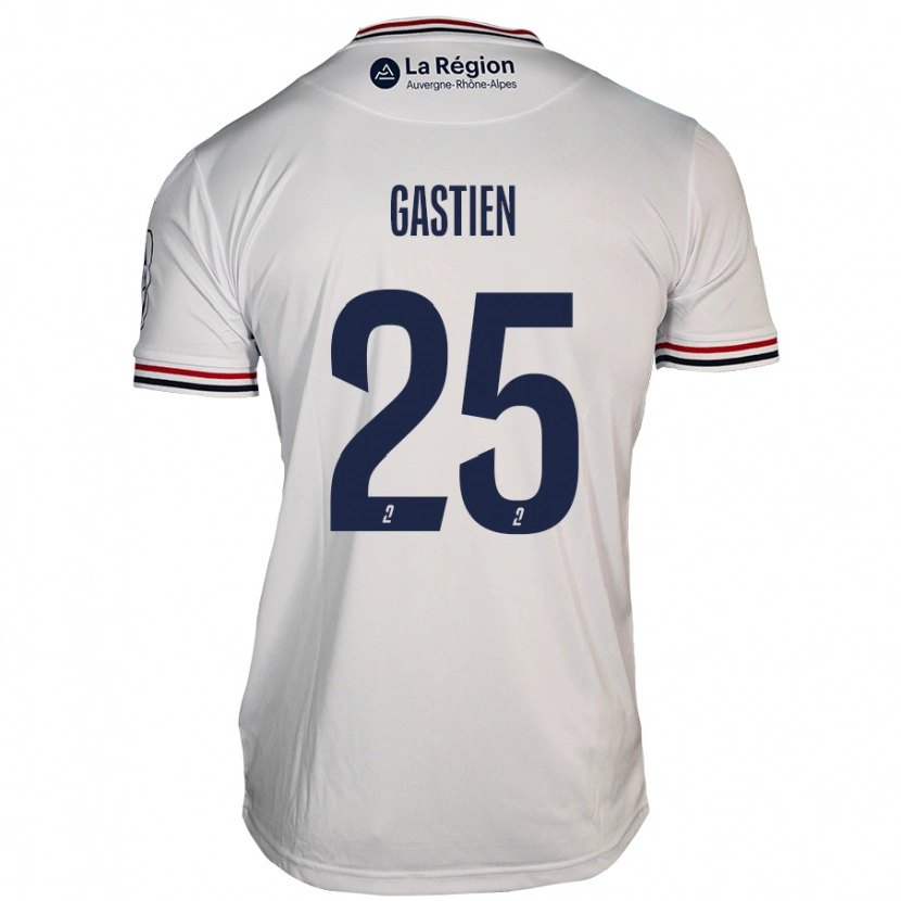 Danxen Børn Johan Gastien #25 Hvid Udebane Spillertrøjer 2024/25 Trøje T-Shirt