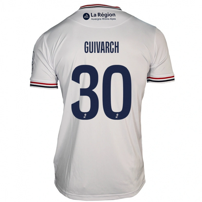 Danxen Børn Théo Guivarch #30 Hvid Udebane Spillertrøjer 2024/25 Trøje T-Shirt