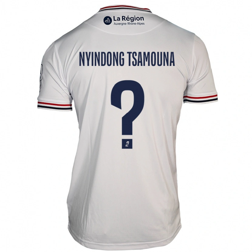 Danxen Børn Jean Nyindong Tsamouna #0 Hvid Udebane Spillertrøjer 2024/25 Trøje T-Shirt