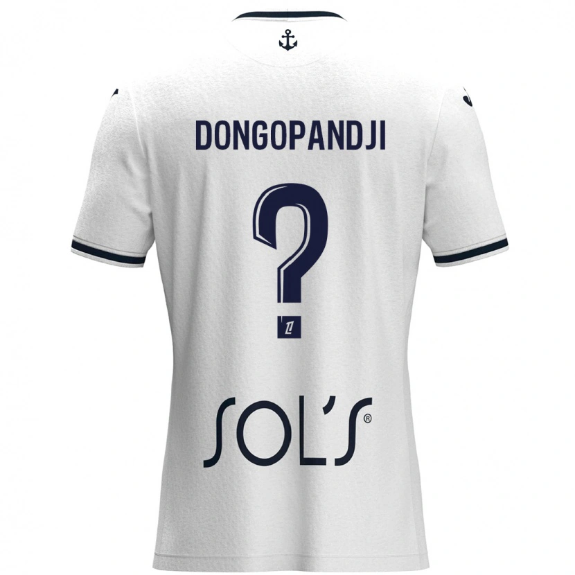 Danxen Børn Hakim Dongopandji #0 Hvid Mørkeblå Udebane Spillertrøjer 2024/25 Trøje T-Shirt