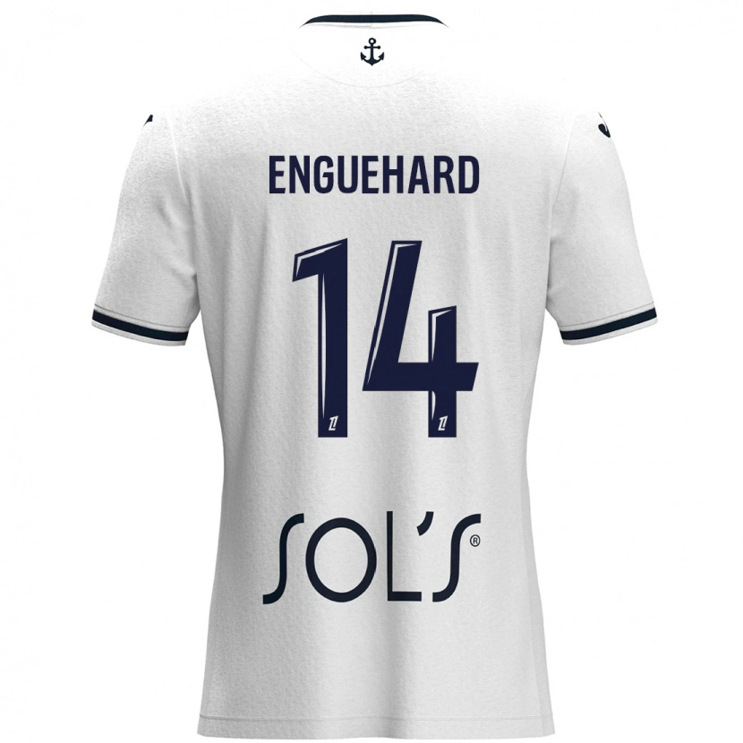 Danxen Børn Romane Enguehard #14 Hvid Mørkeblå Udebane Spillertrøjer 2024/25 Trøje T-Shirt