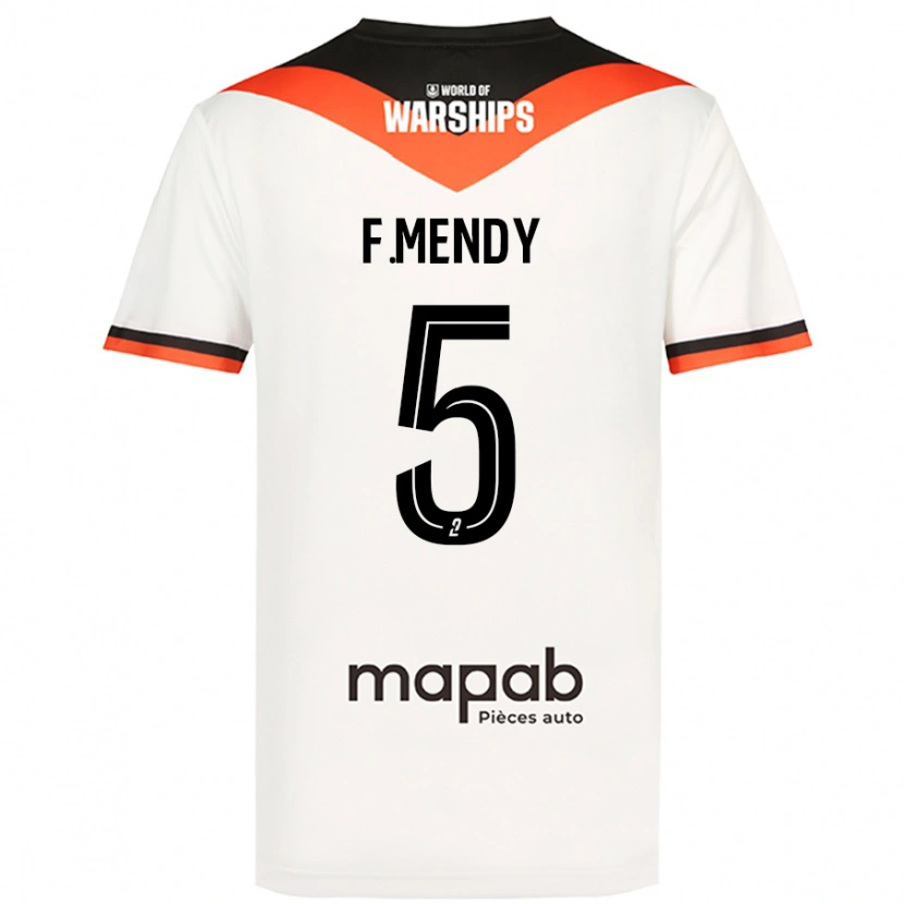 Danxen Børn Formose Mendy #5 Hvid Udebane Spillertrøjer 2024/25 Trøje T-Shirt