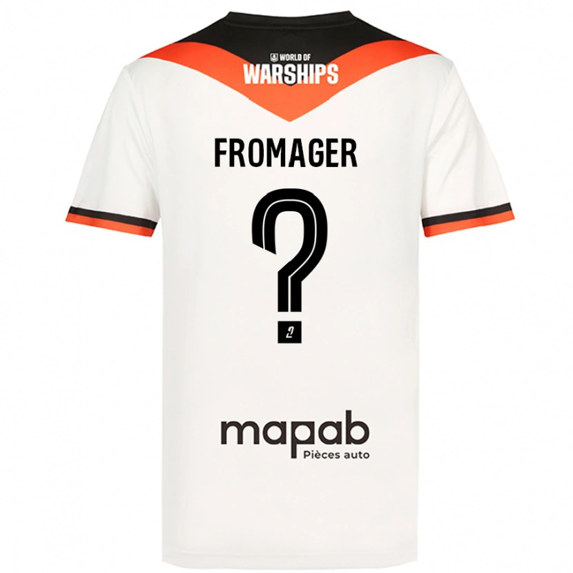 Danxen Børn Côme Fromager #0 Hvid Udebane Spillertrøjer 2024/25 Trøje T-Shirt