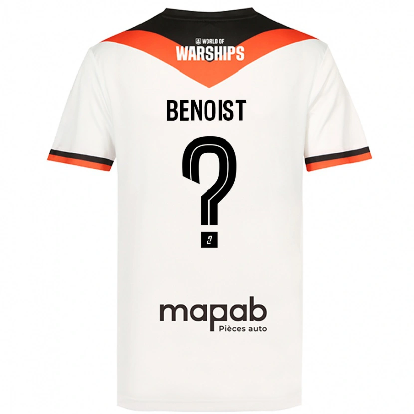 Danxen Børn Baptiste Benoist #0 Hvid Udebane Spillertrøjer 2024/25 Trøje T-Shirt