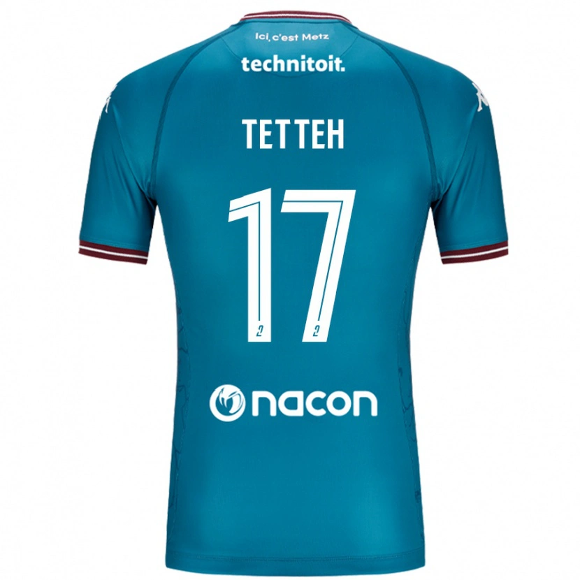 Danxen Børn Benjamin Tetteh #17 Bleu Benzin Udebane Spillertrøjer 2024/25 Trøje T-Shirt