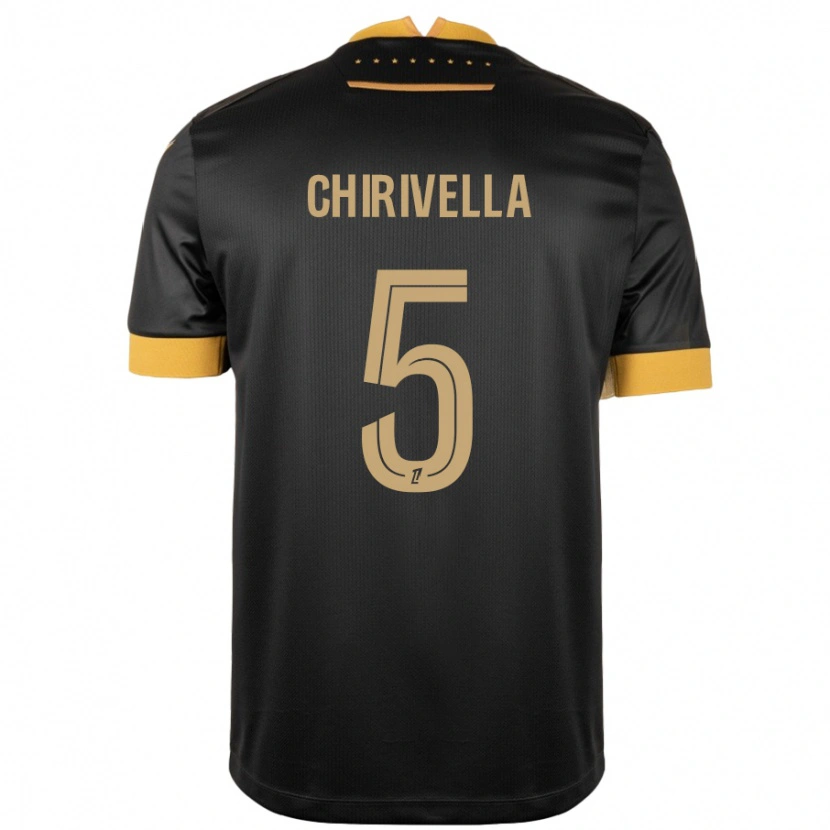 Danxen Børn Pedro Chirivella #5 Sort Brun Udebane Spillertrøjer 2024/25 Trøje T-Shirt