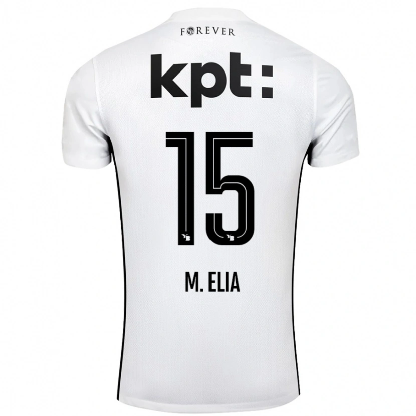 Danxen Børn Meschack Elia #15 Hvid Sort Udebane Spillertrøjer 2024/25 Trøje T-Shirt