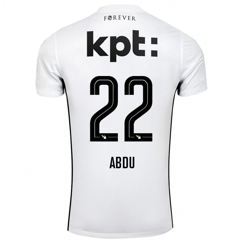 Danxen Børn Abdu Conté #22 Hvid Sort Udebane Spillertrøjer 2024/25 Trøje T-Shirt
