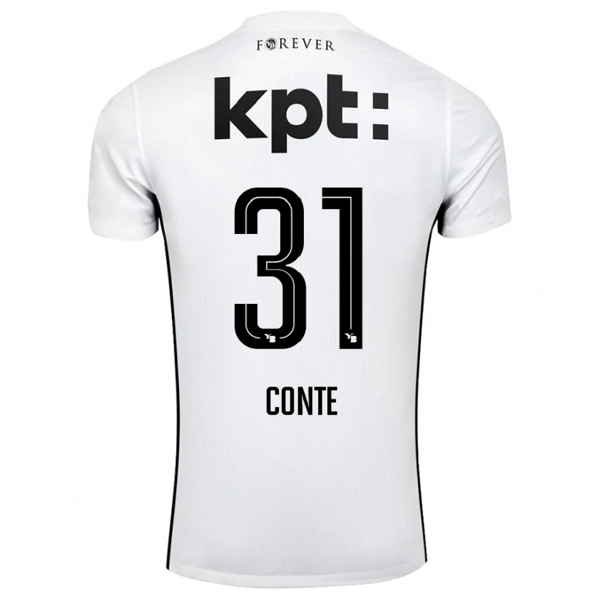 Danxen Børn Facinet Conte #31 Hvid Sort Udebane Spillertrøjer 2024/25 Trøje T-Shirt