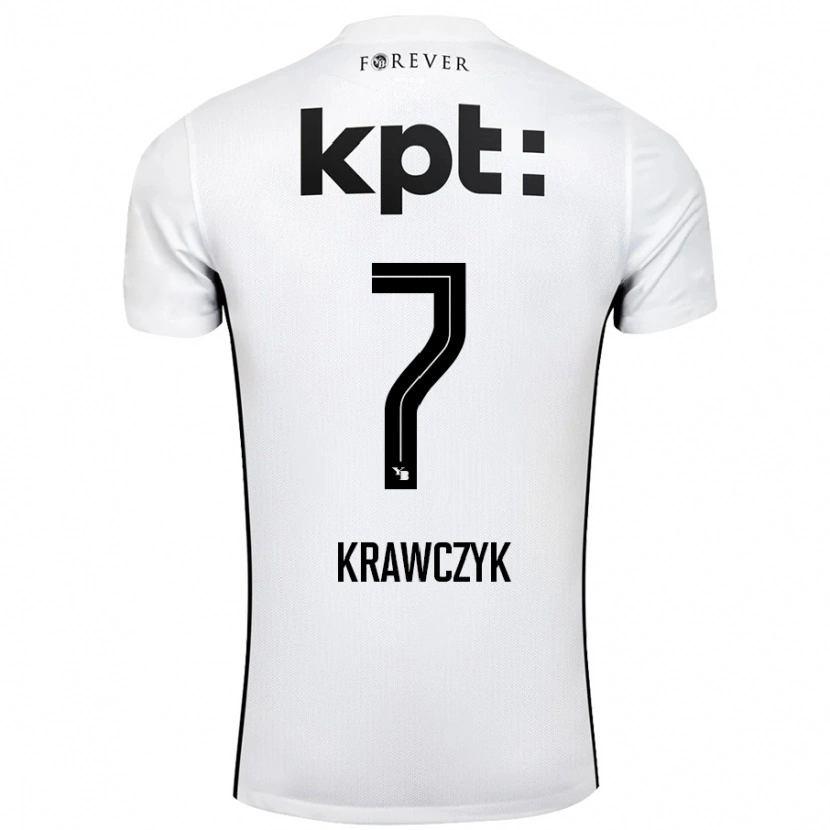 Danxen Børn Caroline Krawczyk #7 Hvid Sort Udebane Spillertrøjer 2024/25 Trøje T-Shirt