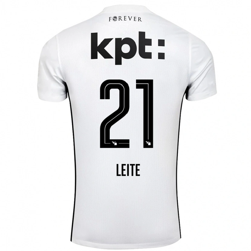 Danxen Børn Ana Leite #21 Hvid Sort Udebane Spillertrøjer 2024/25 Trøje T-Shirt