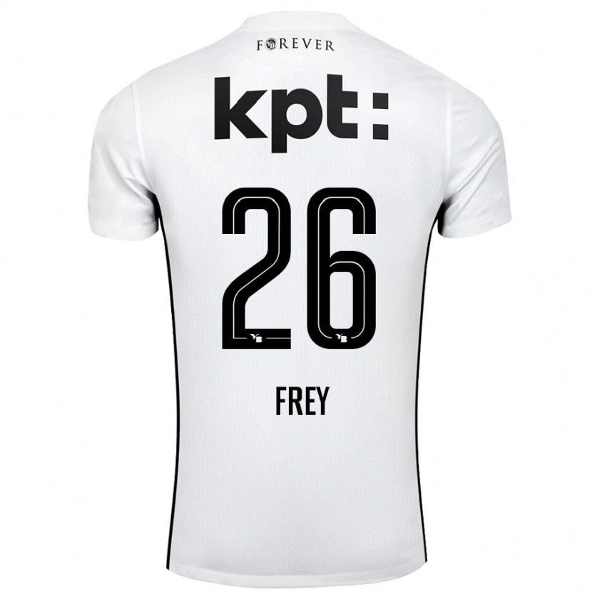 Danxen Børn Laura Frey #26 Hvid Sort Udebane Spillertrøjer 2024/25 Trøje T-Shirt